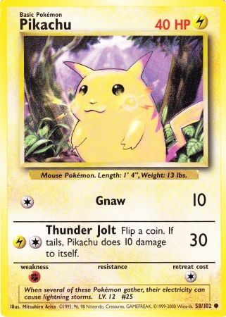 Pikachu (58/102) (Jumbo Card) [Base Set Unlimited] | Deep Dive Games St. Marys