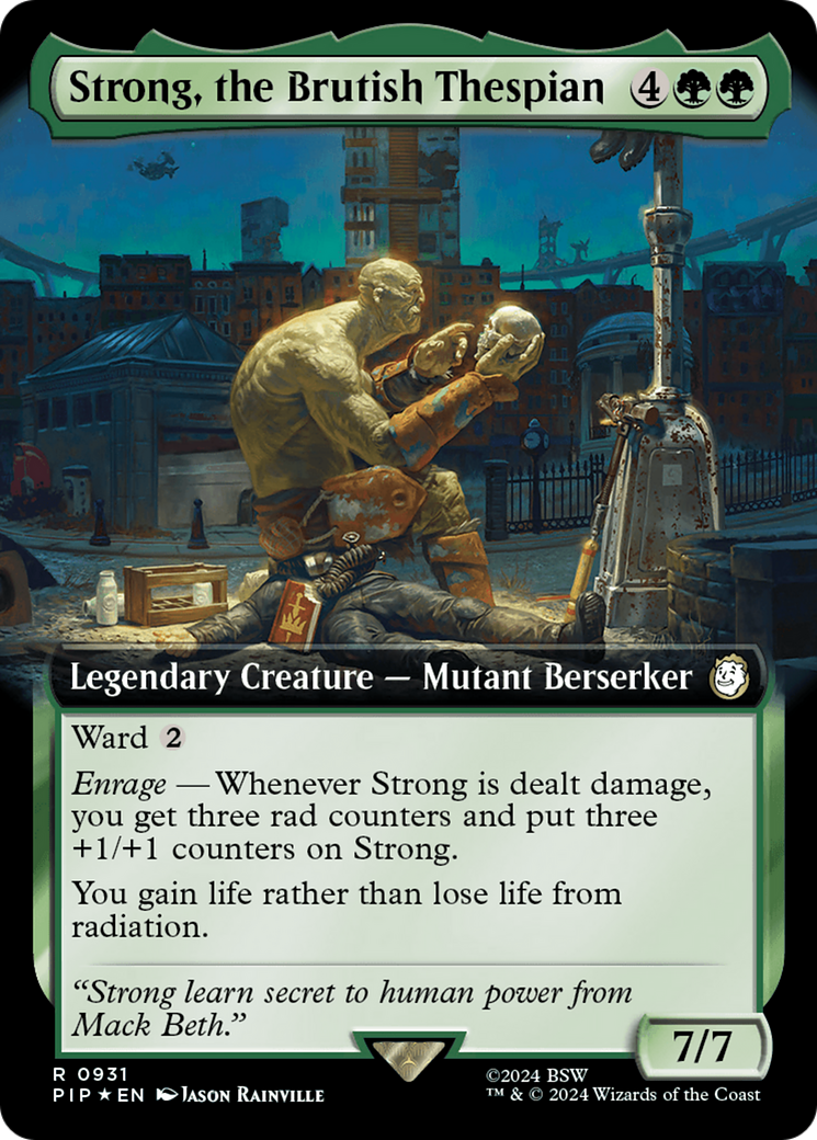 Strong, the Brutish Thespian (Extended Art) (Surge Foil) [Fallout] | Deep Dive Games St. Marys
