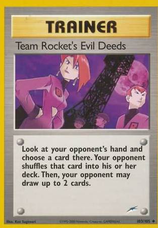 Team Rocket's Evil Deeds (103/105) [Neo Destiny Unlimited] | Deep Dive Games St. Marys