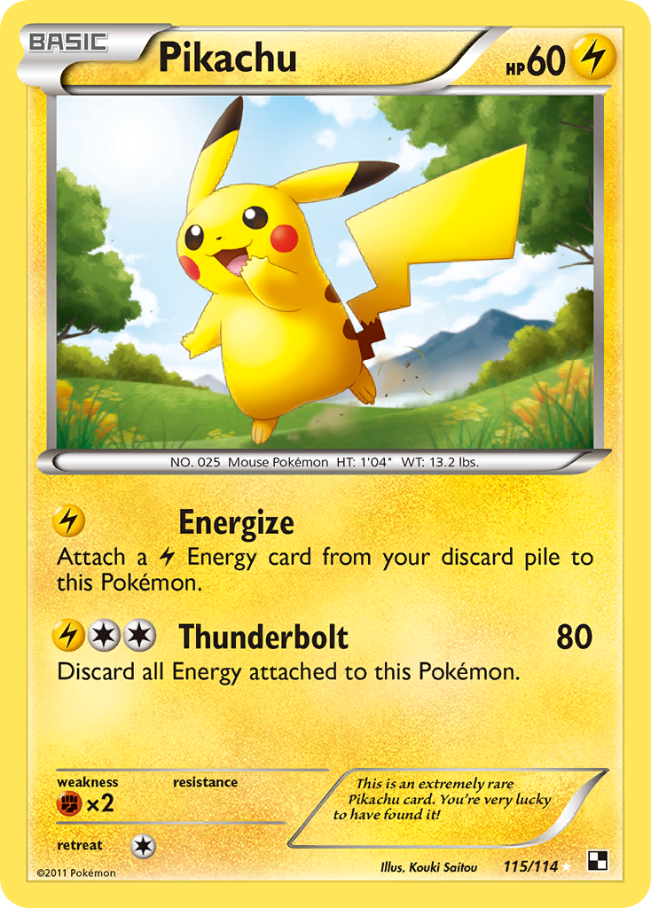 Pikachu (115/114) [Black & White: Base Set] | Deep Dive Games St. Marys