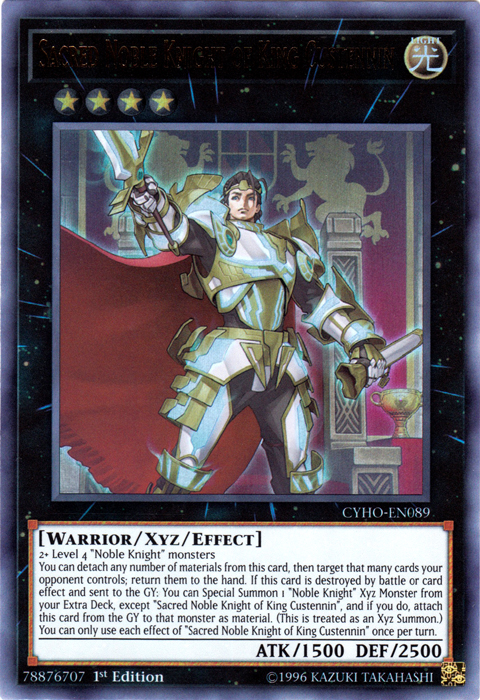 Sacred Noble Knight of King Custennin [CYHO-EN089] Ultra Rare | Deep Dive Games St. Marys