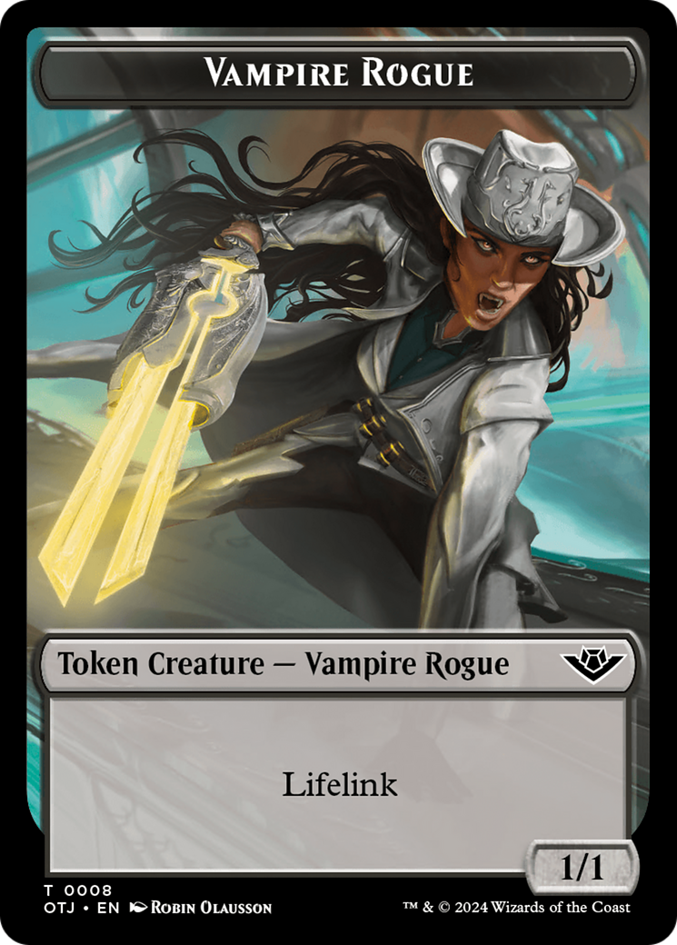 Vampire Rogue Token [Outlaws of Thunder Junction Tokens] | Deep Dive Games St. Marys