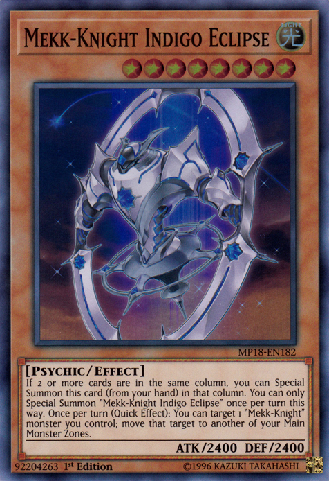 Mekk-Knight Indigo Eclipse [MP18-EN182] Super Rare | Deep Dive Games St. Marys