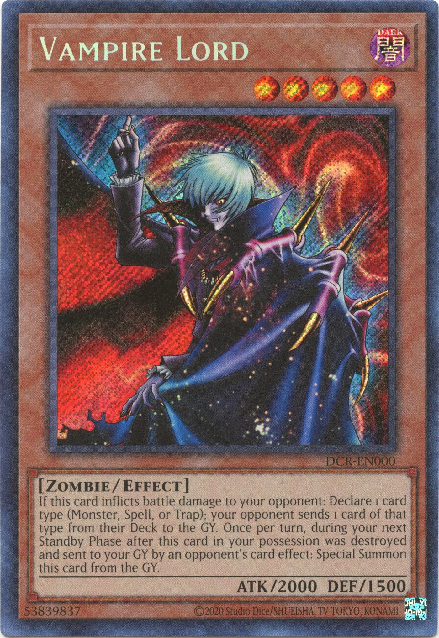 Vampire Lord (25th Anniversary) [DCR-EN000] Secret Rare | Deep Dive Games St. Marys