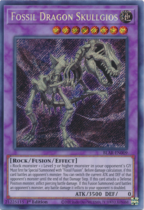 Fossil Dragon Skullgios [BLAR-EN009] Secret Rare | Deep Dive Games St. Marys