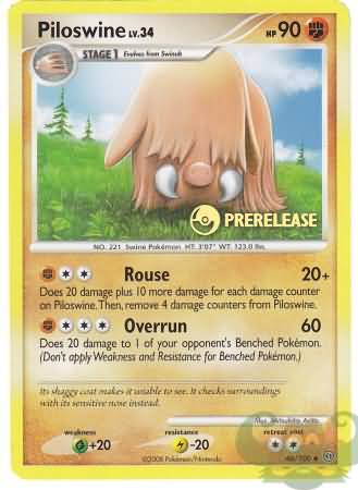 Piloswine (46/100) (Prerelease Promo) [Nintendo: Black Star Promos] | Deep Dive Games St. Marys