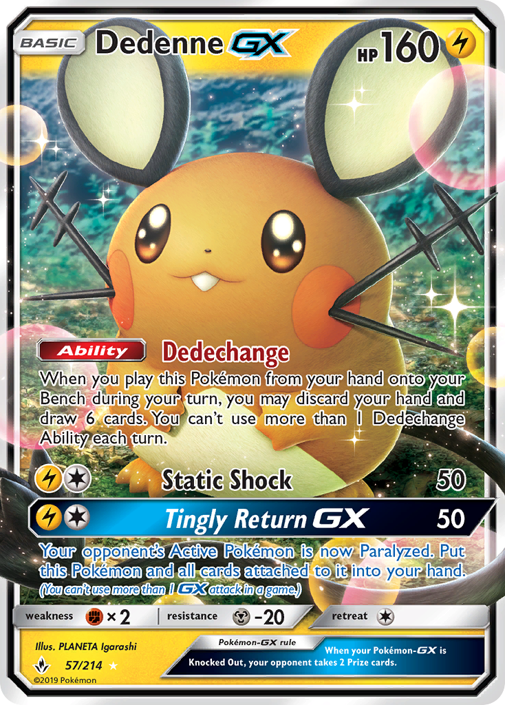 Dedenne GX (57/214) [Sun & Moon: Unbroken Bonds] | Deep Dive Games St. Marys