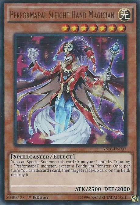 Performapal Sleight Hand Magician [YS16-EN001] Ultra Rare | Deep Dive Games St. Marys