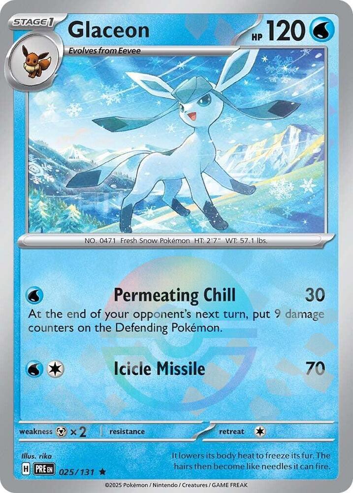 Glaceon (025/131) (Poke Ball Pattern) [Scarlet & Violet: Prismatic Evolutions] | Deep Dive Games St. Marys