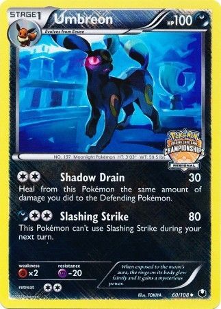 Umbreon (60/108) (Regional Championship Promo) [Black & White: Dark Explorers] | Deep Dive Games St. Marys