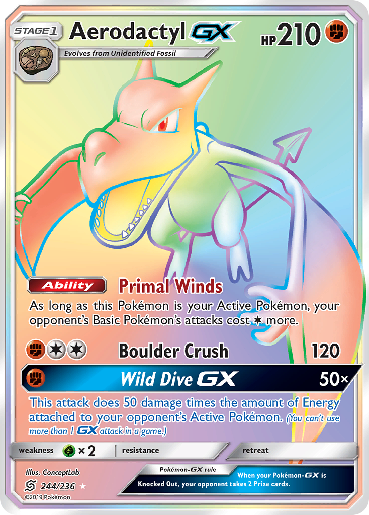 Aerodactyl GX (244/236) [Sun & Moon: Unified Minds] | Deep Dive Games St. Marys