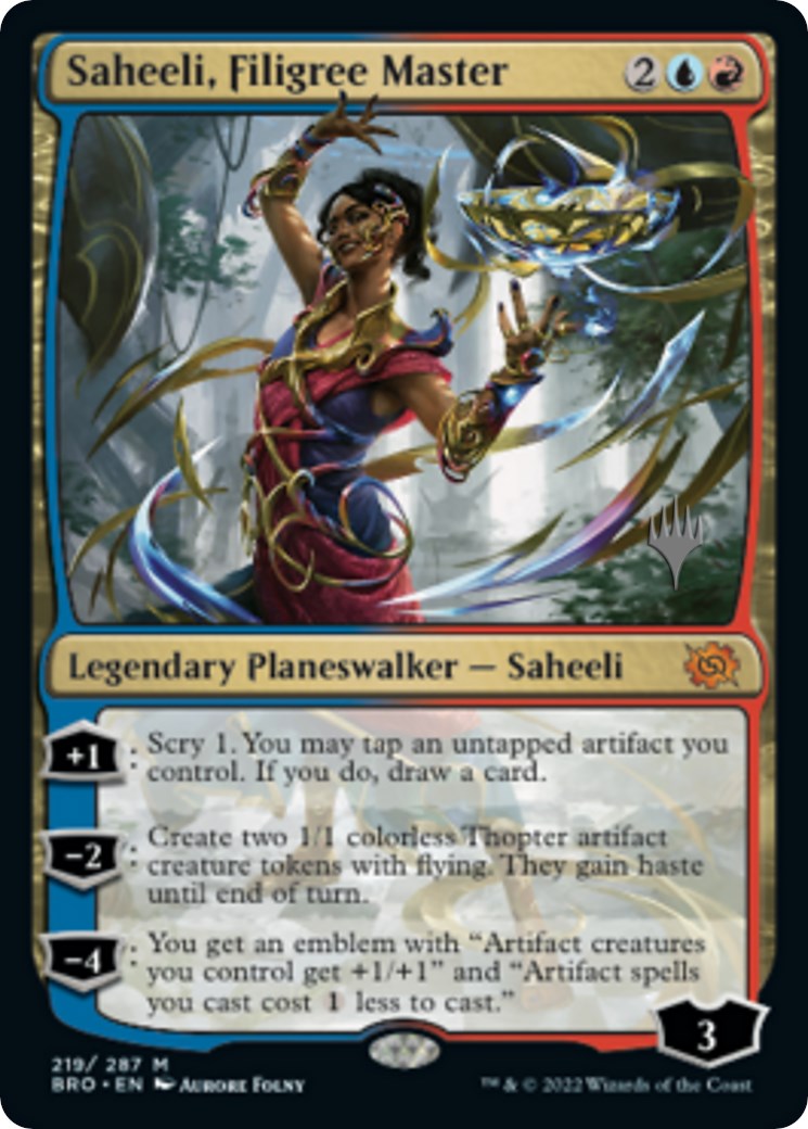 Saheeli, Filigree Master (Promo Pack) [The Brothers' War Promos] | Deep Dive Games St. Marys