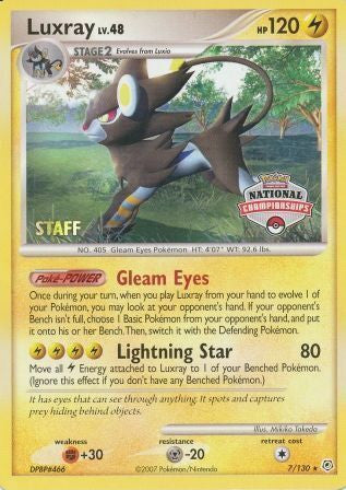 Luxray (7/130) (National Championships) (Staff) [Diamond & Pearl: Base Set] | Deep Dive Games St. Marys