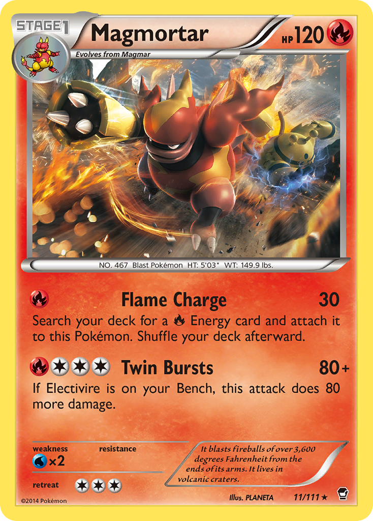 Magmortar (11/111) [XY: Furious Fists] | Deep Dive Games St. Marys