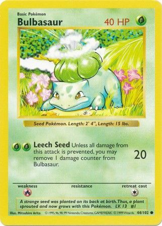 Bulbasaur (44/102) [Base Set Shadowless Unlimited] | Deep Dive Games St. Marys