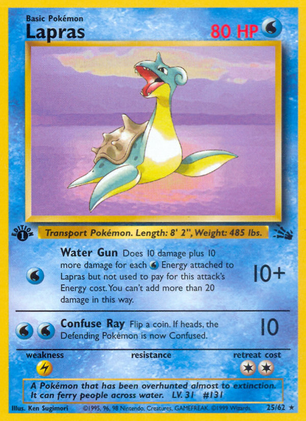 Lapras (25/62) [Fossil 1st Edition] | Deep Dive Games St. Marys