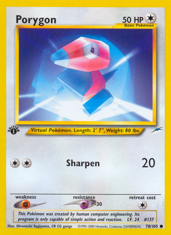 Porygon (78/105) [Neo Destiny 1st Edition] | Deep Dive Games St. Marys