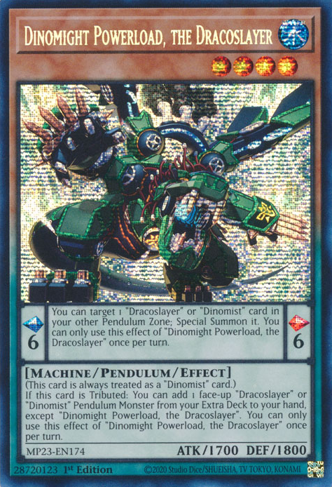 Dinomight Powerload, the Dracoslayer [MP23-EN174] Prismatic Secret Rare | Deep Dive Games St. Marys