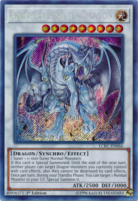 Azure-Eyes Silver Dragon [LCKC-EN066] Secret Rare | Deep Dive Games St. Marys