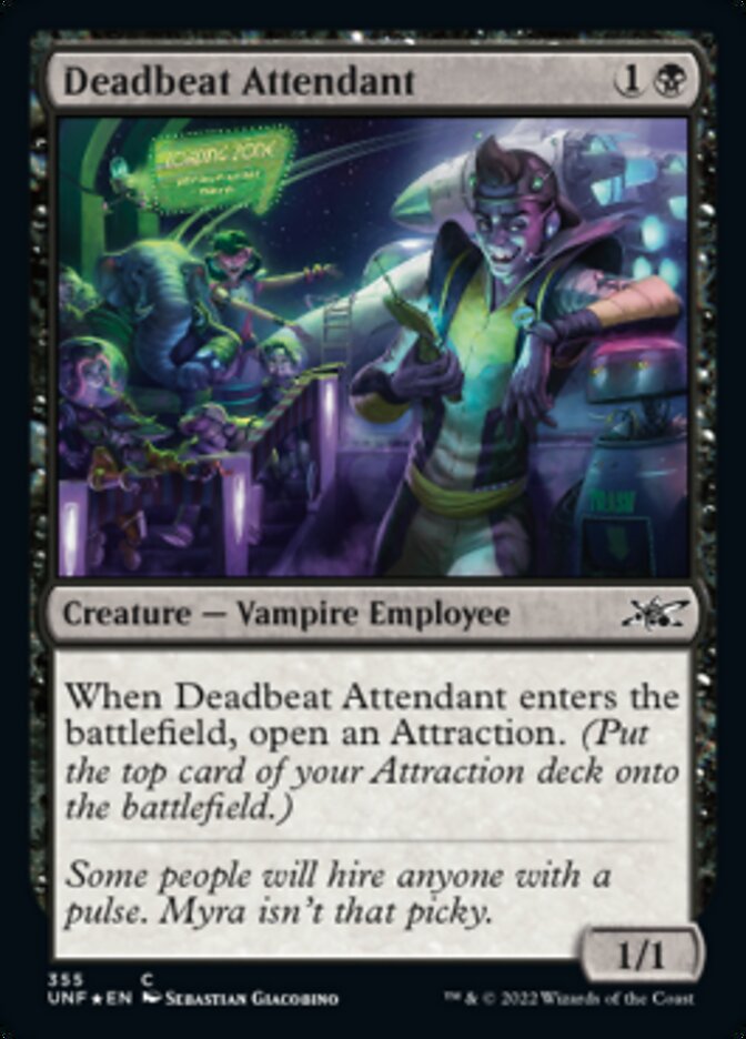 Deadbeat Attendant (Galaxy Foil) [Unfinity] | Deep Dive Games St. Marys