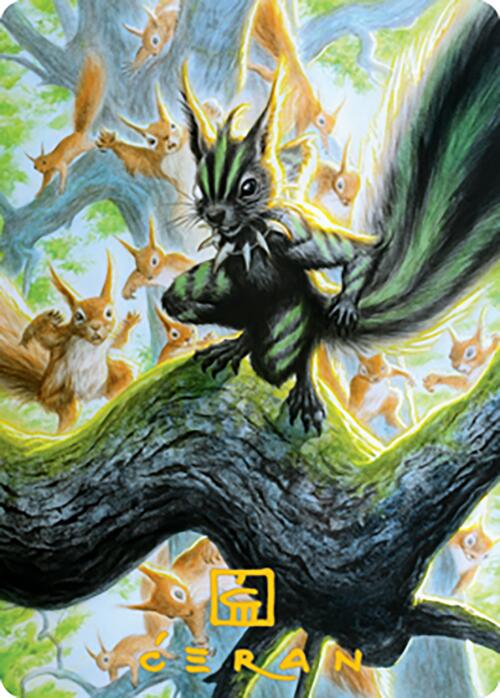 Chatterfang, Squirrel General Art Card (67) (Gold-Stamped Signature) [Modern Horizons 2 Art Series] | Deep Dive Games St. Marys