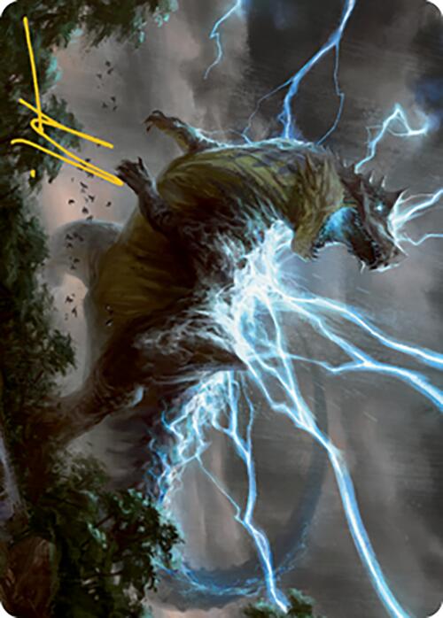 Thrasta, Tempest's Roar Art Card (41) (Gold-Stamped Signature) [Modern Horizons 2 Art Series] | Deep Dive Games St. Marys