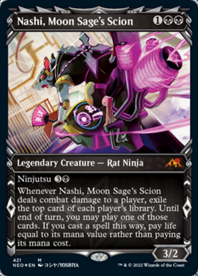 Nashi, Moon Sage's Scion (Showcase) (Foil Etched) [Kamigawa: Neon Dynasty] | Deep Dive Games St. Marys