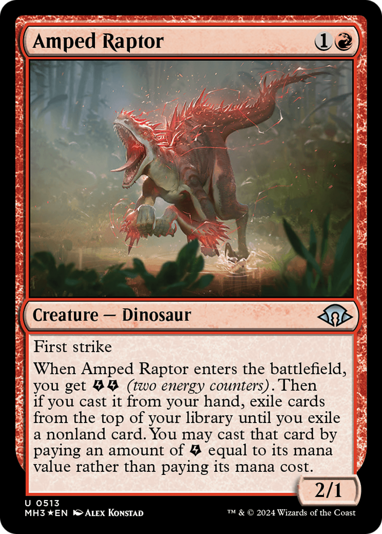 Amped Raptor (Ripple Foil) [Modern Horizons 3] | Deep Dive Games St. Marys