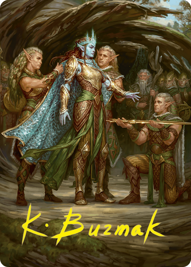 Lathril, Blade of the Elves Art Card (48/54) (Gold-Stamped Signature) [Foundations Art Series] | Deep Dive Games St. Marys