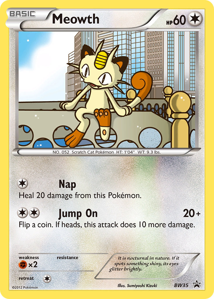 Meowth (BW35) (Cosmos Holo) [Black & White: Black Star Promos] | Deep Dive Games St. Marys