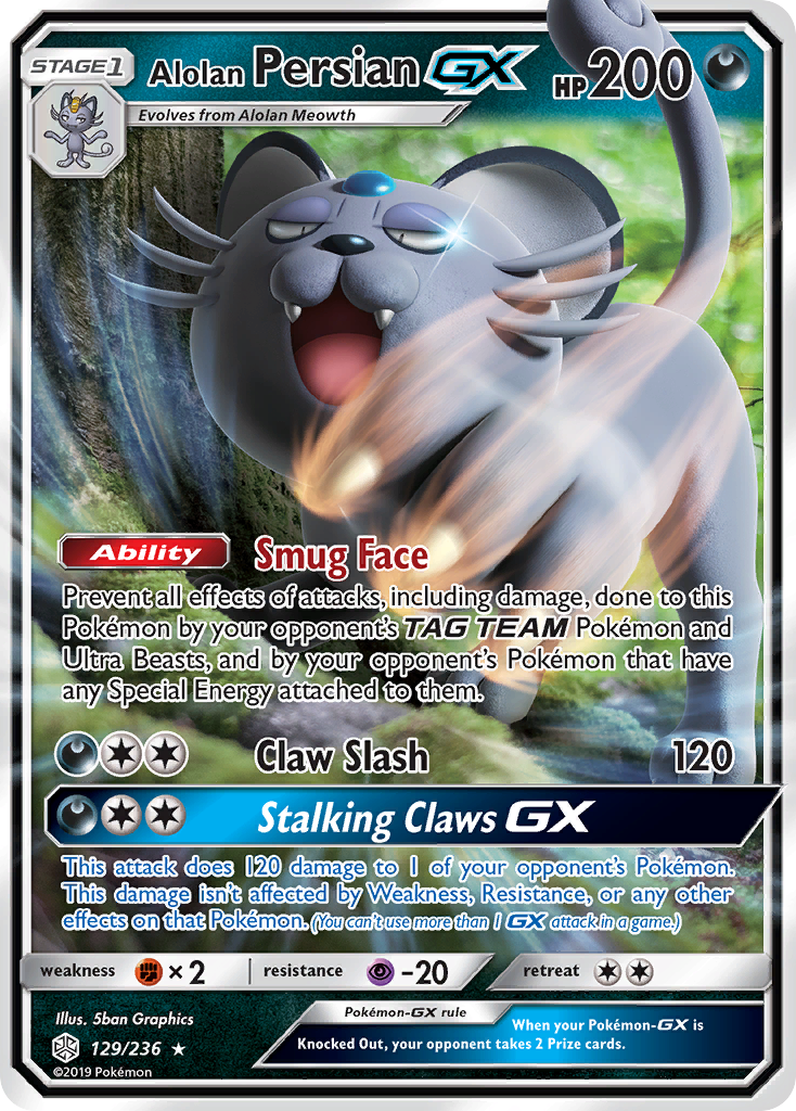 Alolan Persian GX (129/236) [Sun & Moon: Cosmic Eclipse] | Deep Dive Games St. Marys