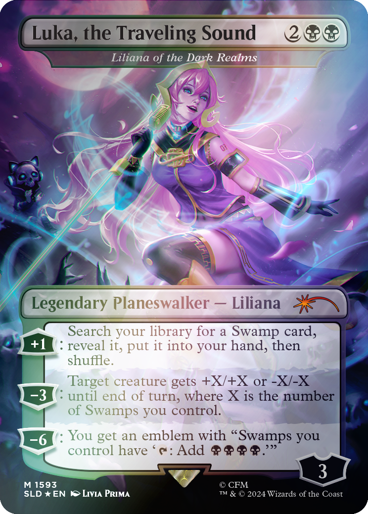 Luka, the Traveling Sound - Liliana of the Dark Realms (Rainbow Foil) [Secret Lair Drop Series] | Deep Dive Games St. Marys