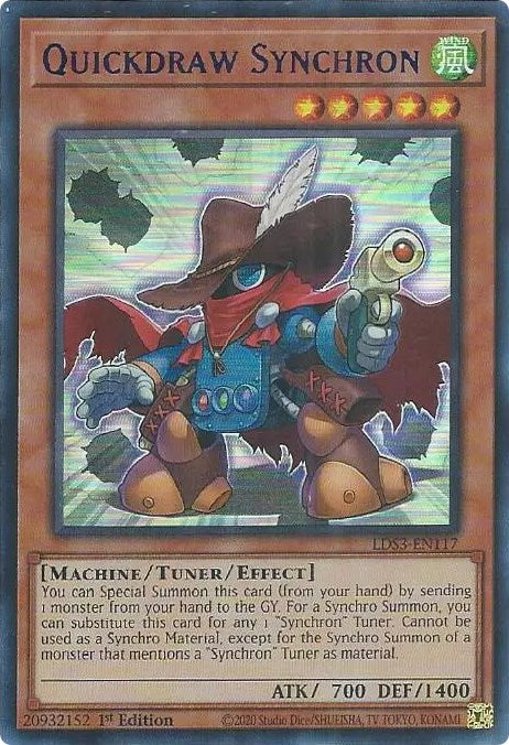 Quickdraw Synchron (Blue) [LDS3-EN117] Ultra Rare | Deep Dive Games St. Marys