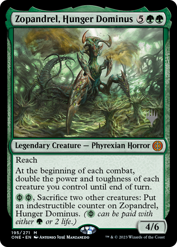 Zopandrel, Hunger Dominus (Promo Pack) [Phyrexia: All Will Be One Promos] | Deep Dive Games St. Marys