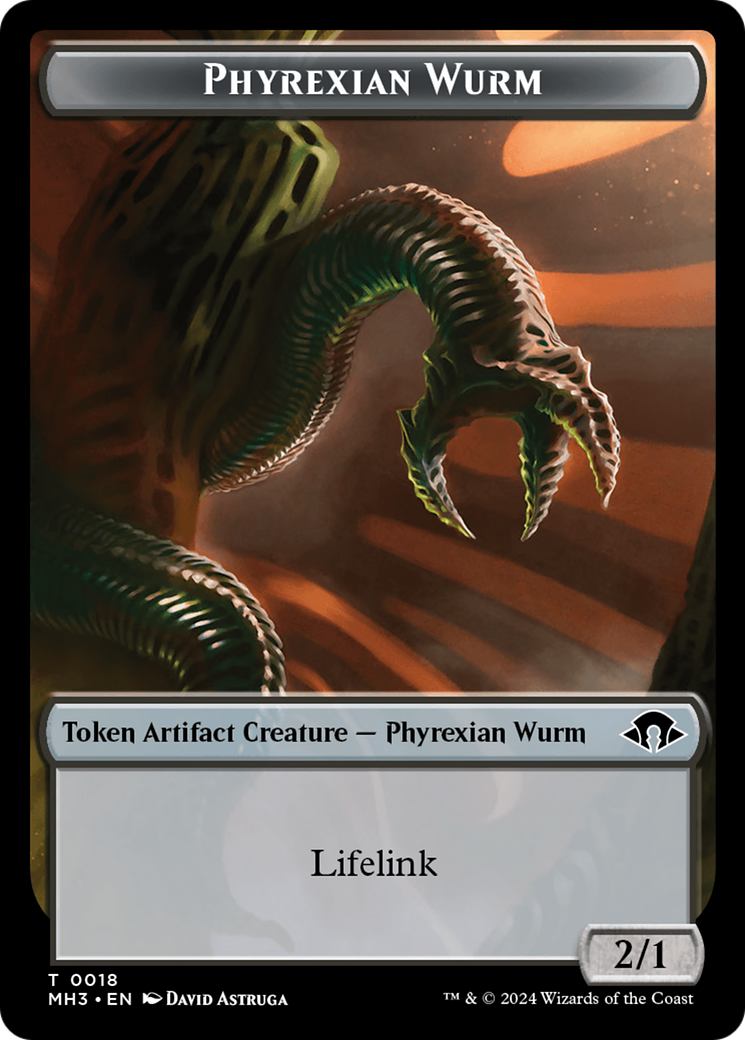 Phyrexian Wurm Token (0018) [Modern Horizons 3 Tokens] | Deep Dive Games St. Marys