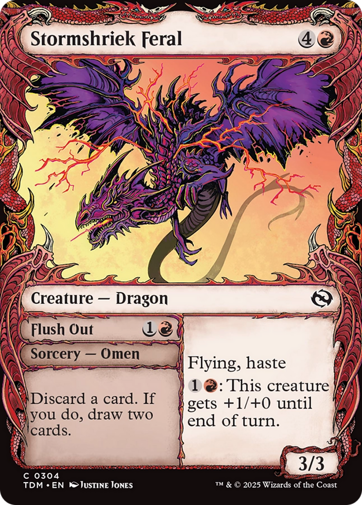 Stormshriek Feral (Showcase) [Tarkir: Dragonstorm] | Deep Dive Games St. Marys