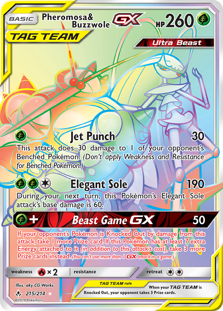 Pheromosa & Buzzwole GX (215/214) [Sun & Moon: Unbroken Bonds] | Deep Dive Games St. Marys