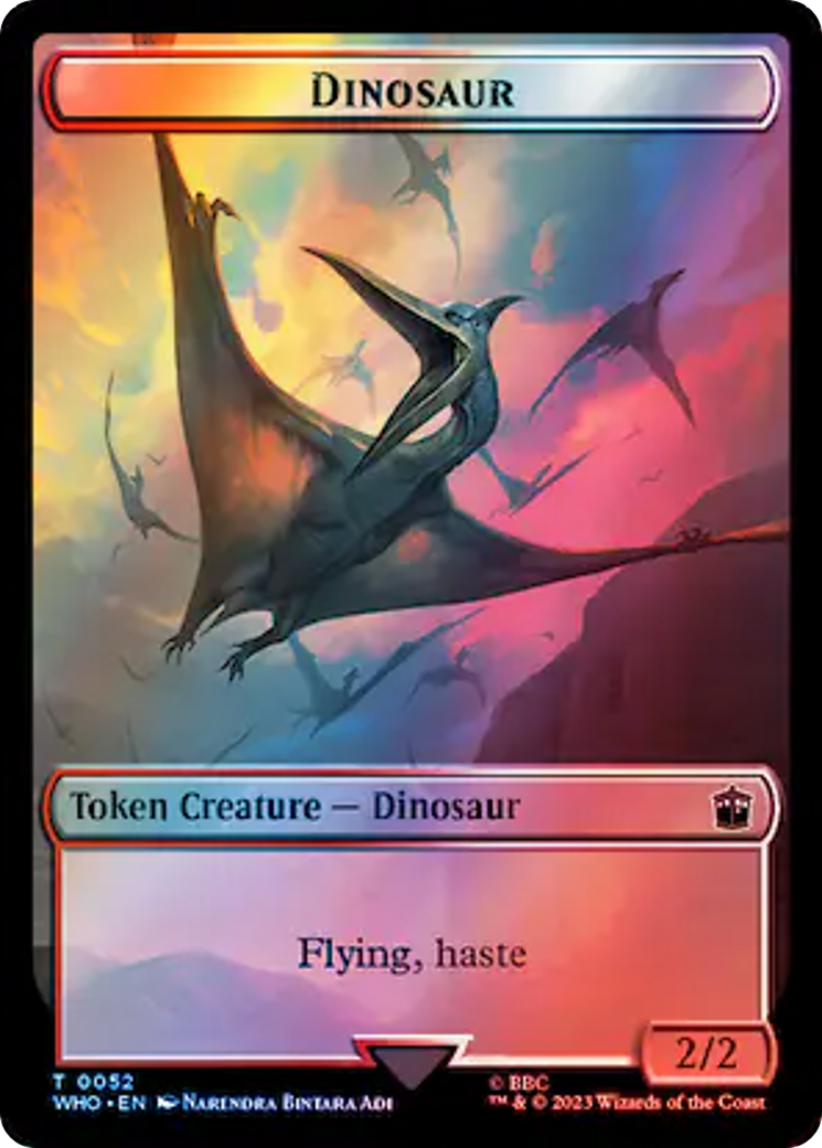 Human (0037) // Dinosaur Double-Sided Token (Surge Foil) [Doctor Who Tokens] | Deep Dive Games St. Marys