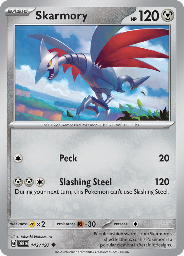 Skarmory (142/197) [Scarlet & Violet: Obsidian Flames] | Deep Dive Games St. Marys