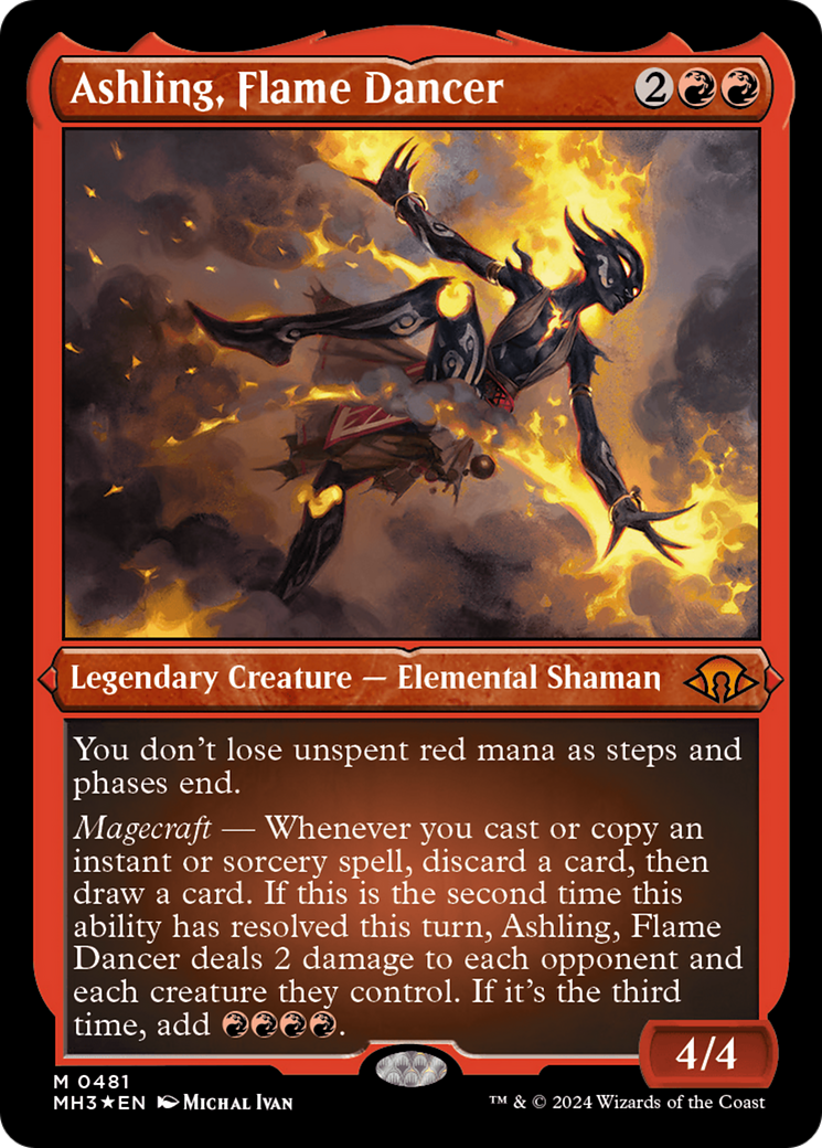 Ashling, Flame Dancer (Foil Etched) [Modern Horizons 3] | Deep Dive Games St. Marys