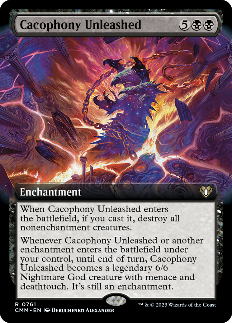Cacophony Unleashed (Extended Art) [Commander Masters] | Deep Dive Games St. Marys