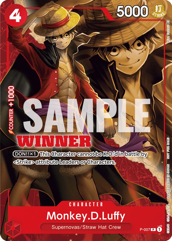 Monkey.D.Luffy (P-007) (Winner Pack Vol. 1) [One Piece Promotion Cards] | Deep Dive Games St. Marys