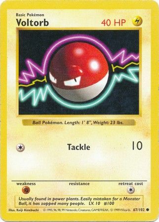 Voltorb (67/102) [Base Set Shadowless Unlimited] | Deep Dive Games St. Marys