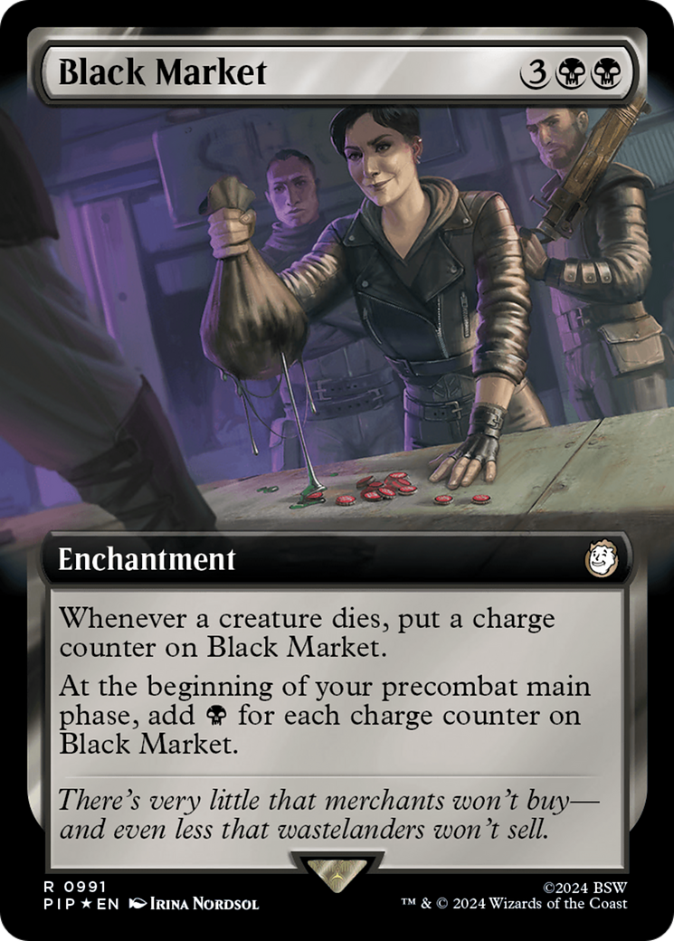 Black Market (Extended Art) (Surge Foil) [Fallout] | Deep Dive Games St. Marys