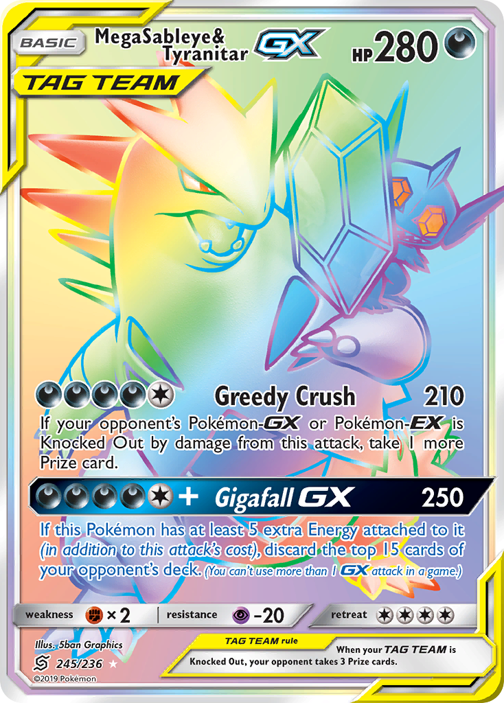 Mega Sableye & Tyranitar GX (245/236) [Sun & Moon: Unified Minds] | Deep Dive Games St. Marys