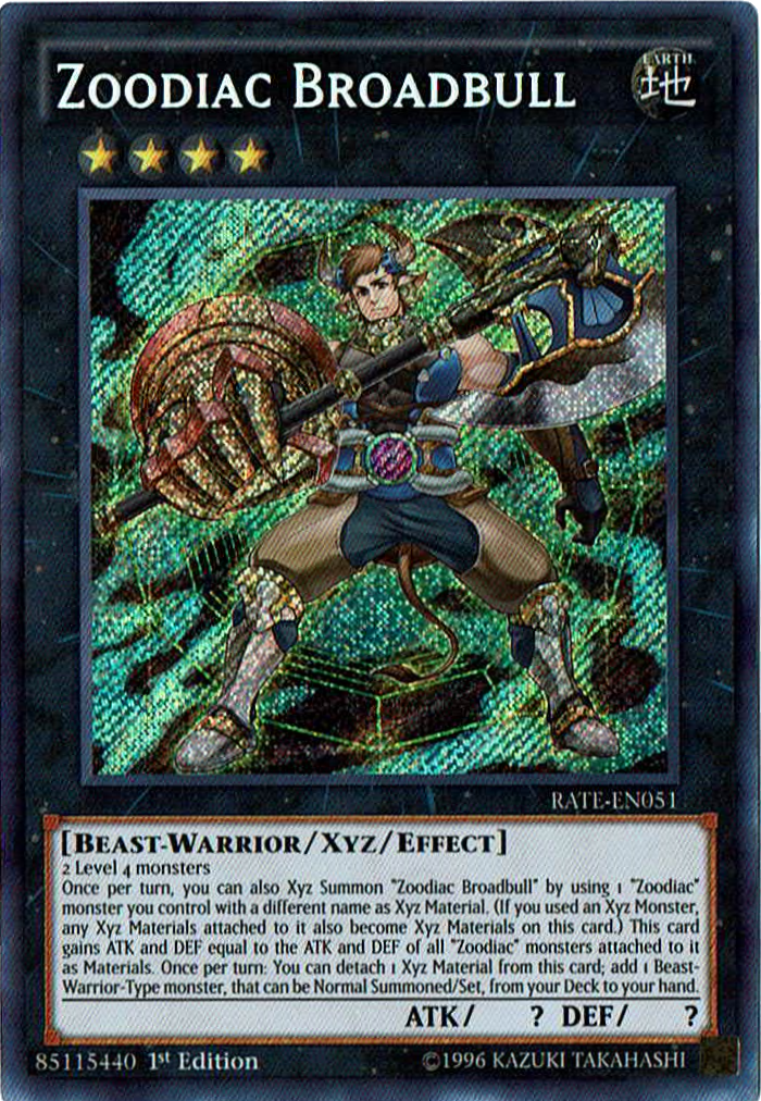 Zoodiac Broadbull [RATE-EN051] Secret Rare | Deep Dive Games St. Marys