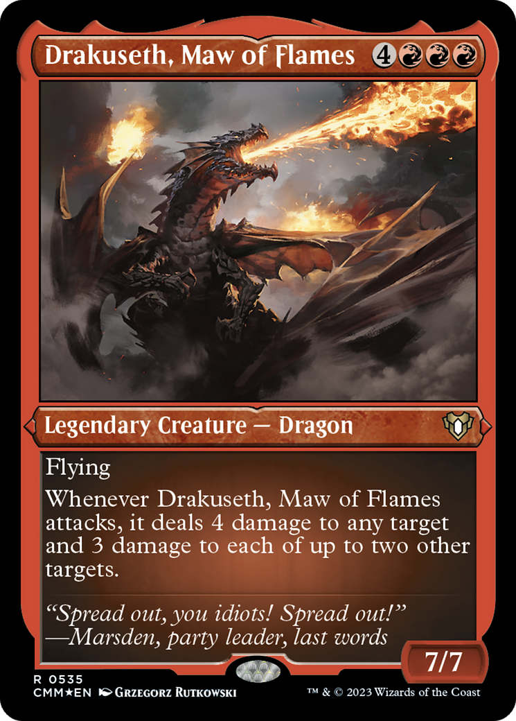 Drakuseth, Maw of Flames (Foil Etched) [Commander Masters] | Deep Dive Games St. Marys