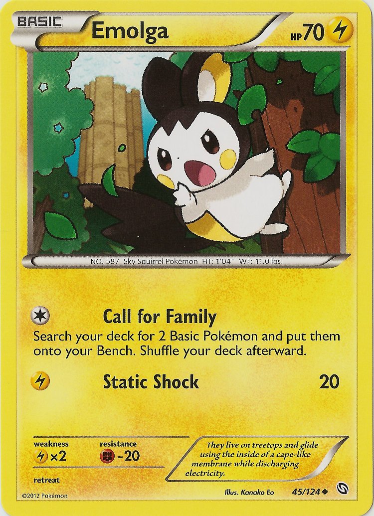 Emolga (45/124) [Black & White: Dragons Exalted] | Deep Dive Games St. Marys