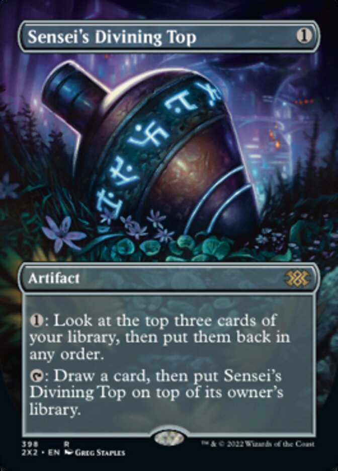 Sensei's Divining Top (Borderless Alternate Art) [Double Masters 2022] | Deep Dive Games St. Marys