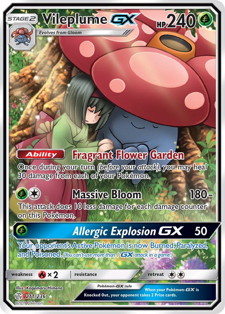 Vileplume GX (211/236) [Sun & Moon: Cosmic Eclipse] | Deep Dive Games St. Marys